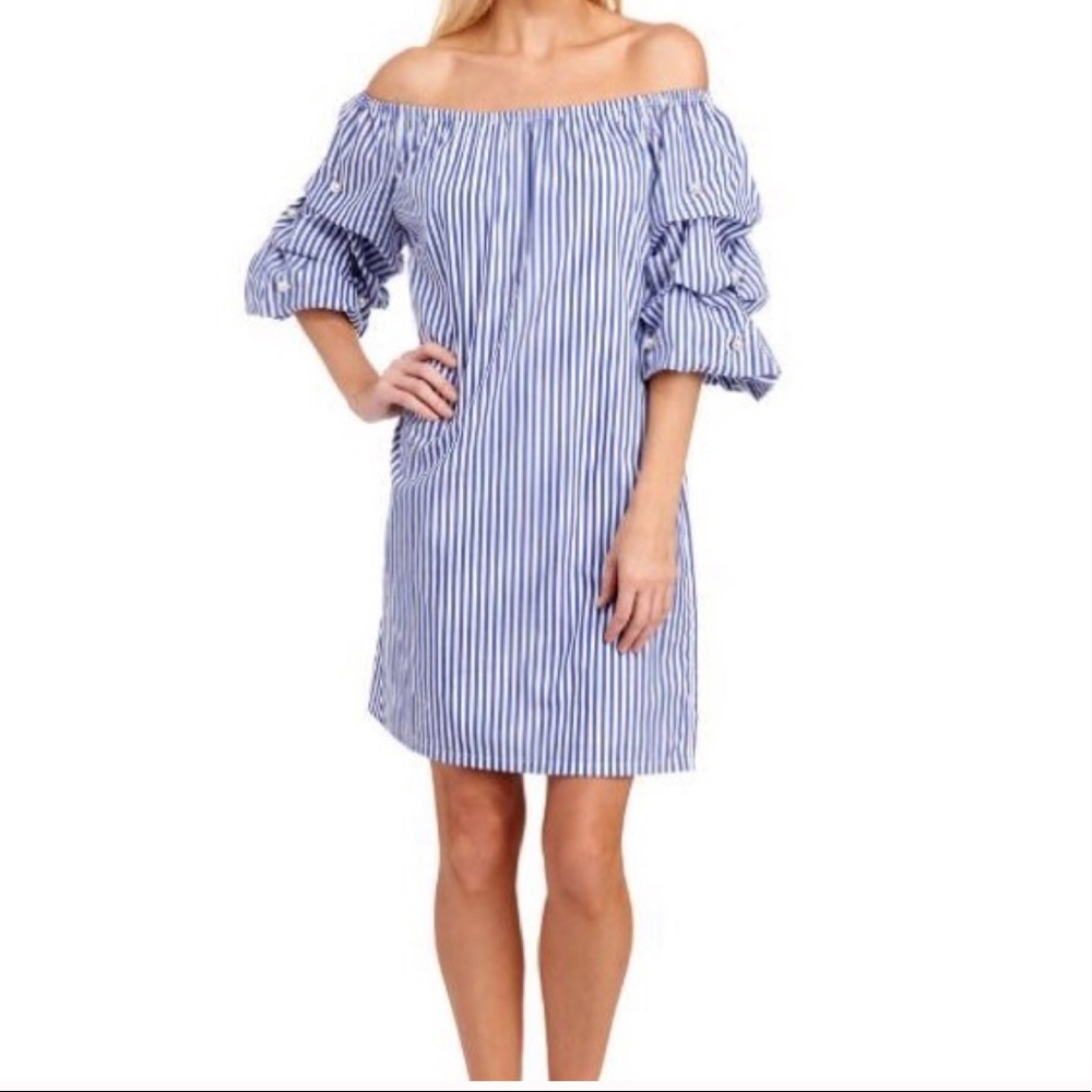 COPY - Sam and Jess White and Blue Striped Dress